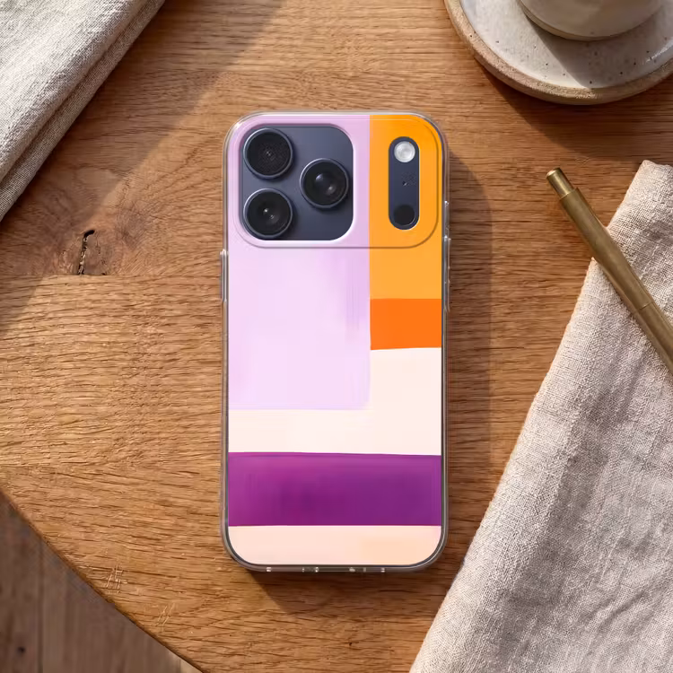 Vlakken - Abstract - Rechthoekig - Oranje Telefoonhoesje iPhone 17 Pro klein -sfeer1