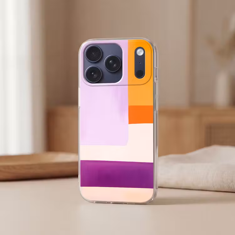 Vlakken - Abstract - Rechthoekig - Oranje Telefoonhoesje iPhone 17 Pro klein -sfeer2