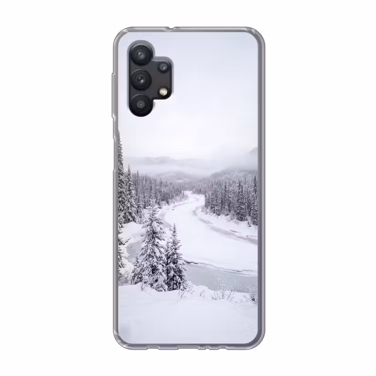 Rivier - Bevroren - Landschap - Winter Telefoonhoesje Samsung Galaxy A32 5G klein -3d
