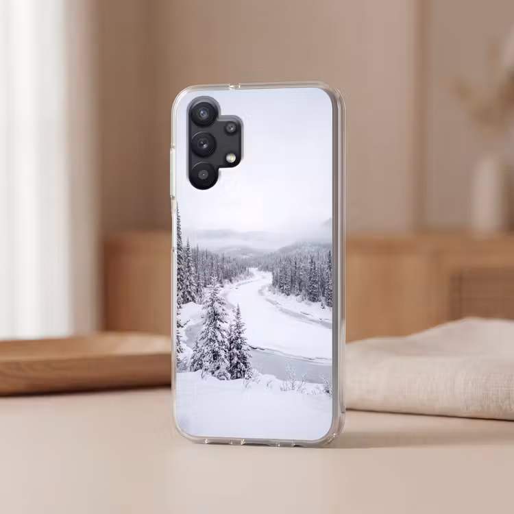 Rivier - Bevroren - Landschap - Winter Telefoonhoesje Samsung Galaxy A32 5G klein -sfeer2