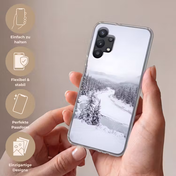 Rivier - Bevroren - Landschap - Winter Telefoonhoesje Samsung Galaxy A32 5G klein -sfeer3_DE