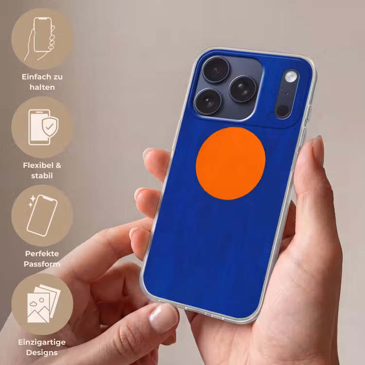 Vorm - Rond - Minimalistisch - Blauw Telefoonhoesje iPhone 17 Pro klein -sfeer3_DE