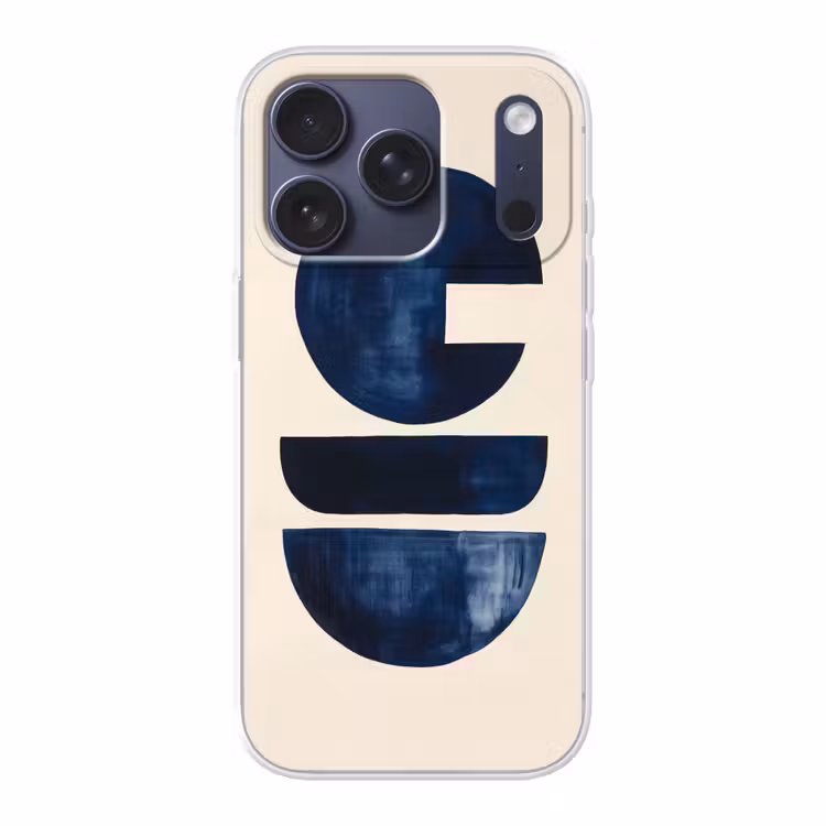 Vormen - Blauw - Abstract Telefoonhoesje iPhone 17 Pro klein -3d