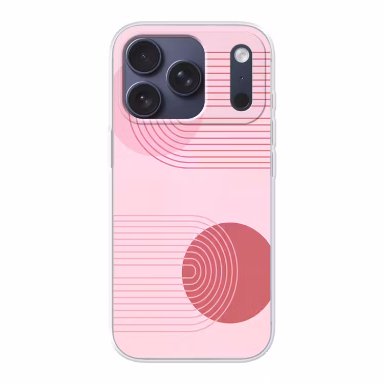 Vormen - Lijnen - Minimalistisch - Roze Telefoonhoesje iPhone 17 Pro klein -3d