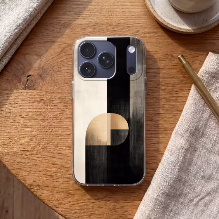 Vormen - Modern - Zwart Telefoonhoesje iPhone 17 Pro klein -sfeer1