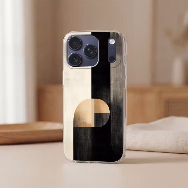 Vormen - Modern - Zwart Telefoonhoesje iPhone 17 Pro klein -sfeer2