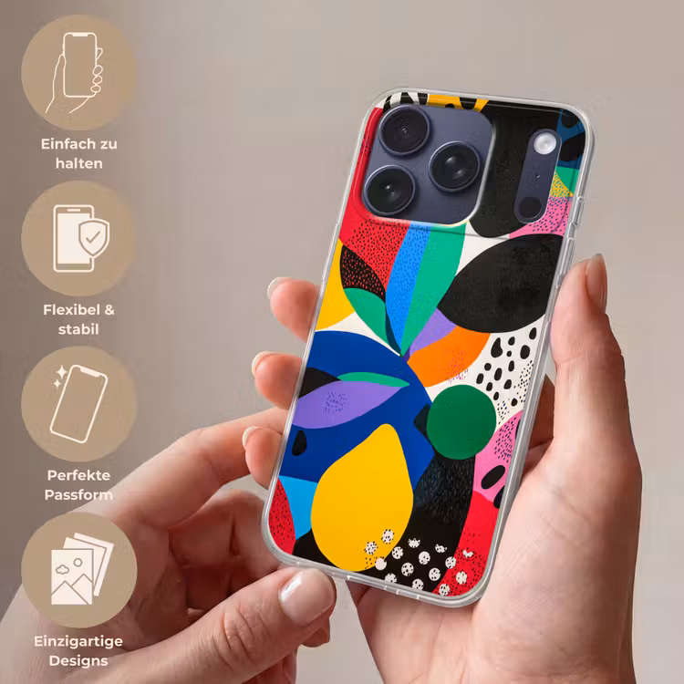 Vormen - Stippen - Kleurrijk Telefoonhoesje iPhone 17 Pro klein -sfeer3_DE