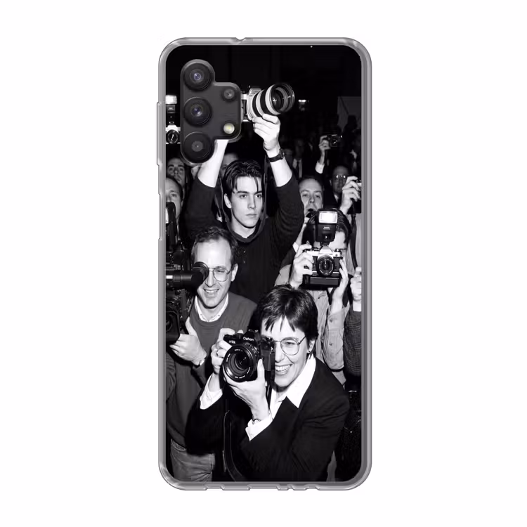 Fotografen - Menigte - Flitsers - Journalistiek Telefoonhoesje Samsung Galaxy A32 5G klein -3d