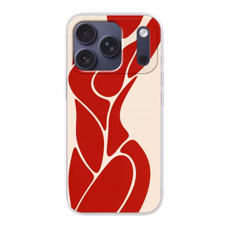 Vrouw - Figuur - Abstract - Modern - Rood Telefoonhoesje iPhone 17 Pro klein -3d