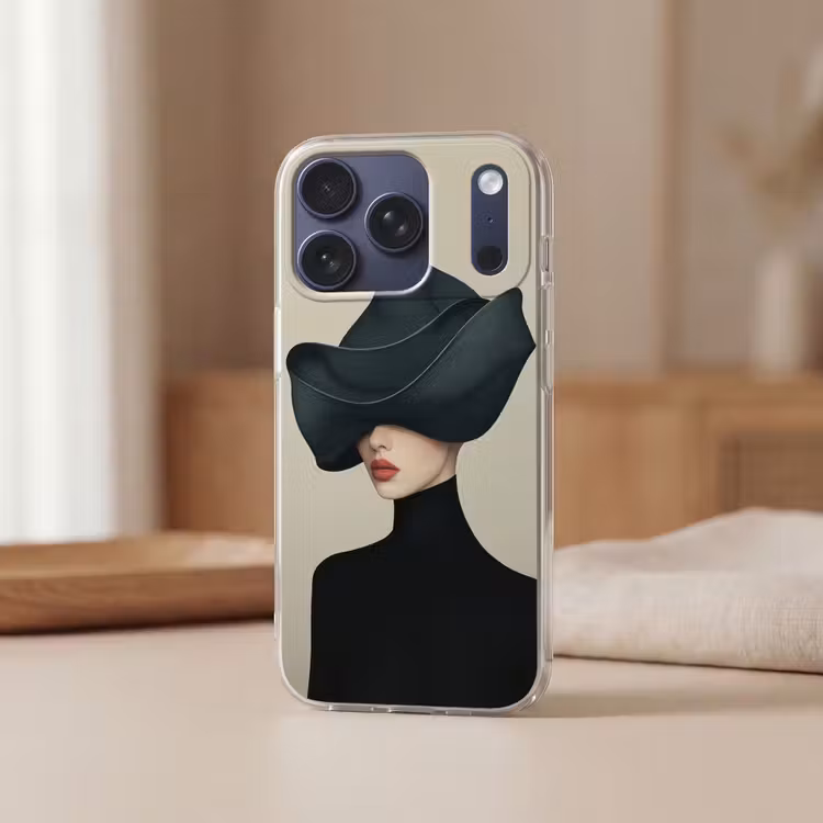 Vrouw - Groen - Hoed Telefoonhoesje iPhone 17 Pro klein -sfeer2
