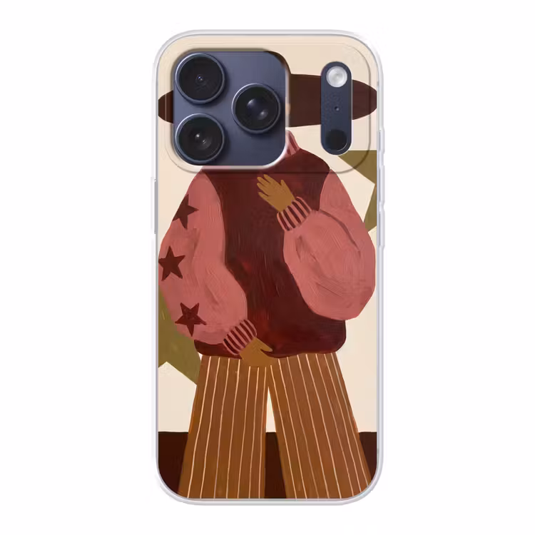 Vrouw - Hoed - Abstract - Modern - Portret Telefoonhoesje iPhone 17 Pro klein -3d
