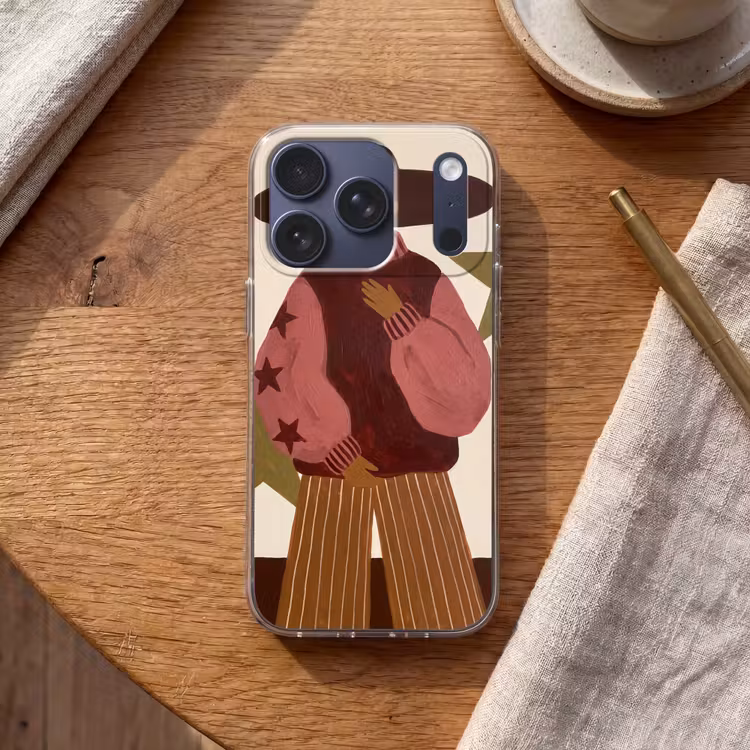 Vrouw - Hoed - Abstract - Modern - Portret Telefoonhoesje iPhone 17 Pro klein -sfeer1