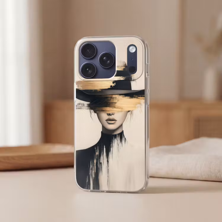 Vrouw - Hoed - Verf Telefoonhoesje iPhone 17 Pro klein -sfeer2