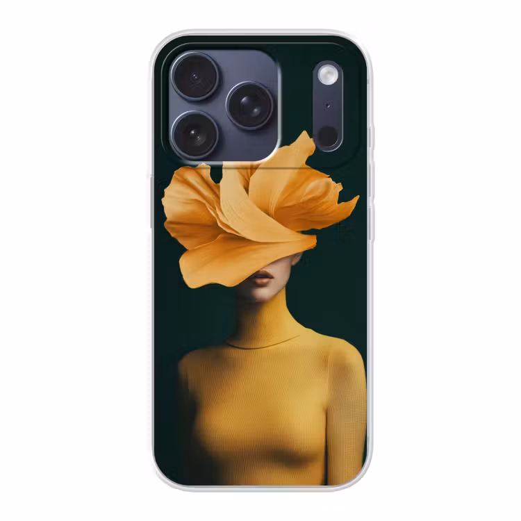 Vrouw - Hoed - Geel Telefoonhoesje iPhone 17 Pro klein -3d