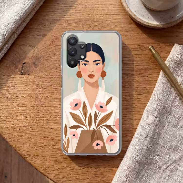 Vrouw - Kimono - Pastel Telefoonhoesje Samsung Galaxy A32 5G klein -sfeer1