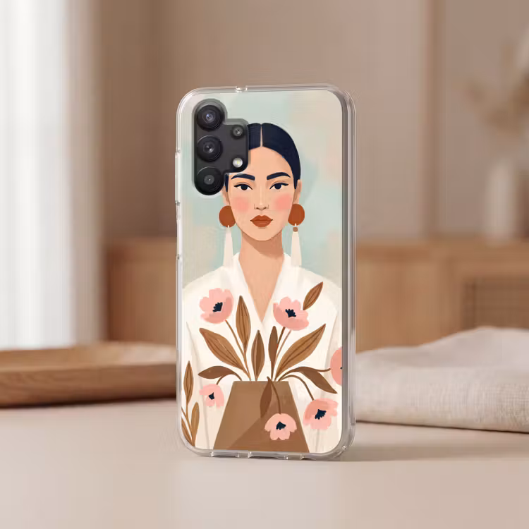 Vrouw - Kimono - Pastel Telefoonhoesje Samsung Galaxy A32 5G klein -sfeer2