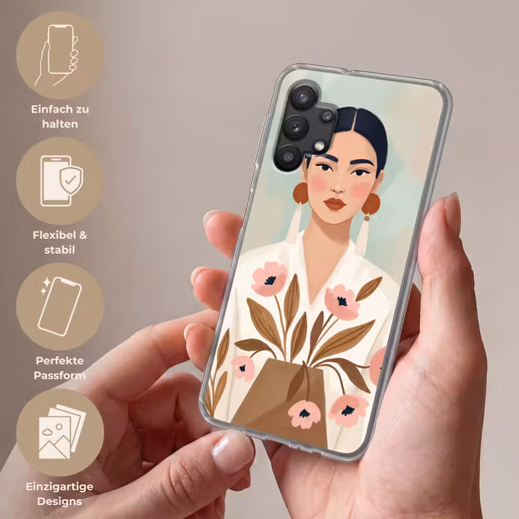 Vrouw - Kimono - Pastel Telefoonhoesje Samsung Galaxy A32 5G klein -sfeer3_DE