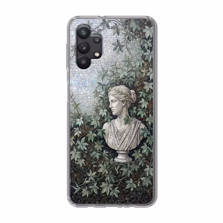 Vrouw - Klassiek - Mozaiëk - Natuur - Groen Telefoonhoesje Samsung Galaxy A32 5G klein -3d