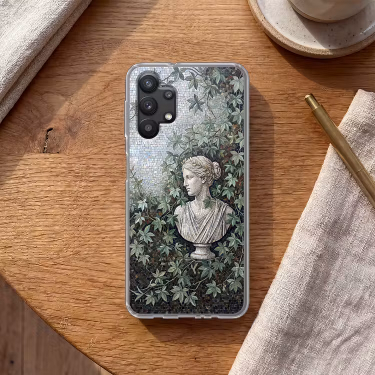 Vrouw - Klassiek - Mozaiëk - Natuur - Groen Telefoonhoesje Samsung Galaxy A32 5G klein -sfeer1