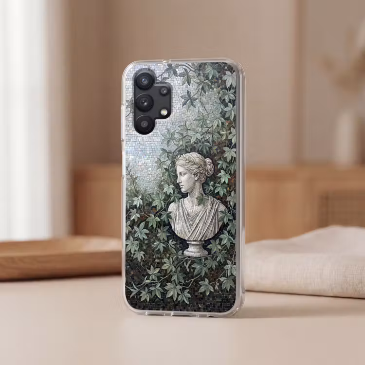 Vrouw - Klassiek - Mozaiëk - Natuur - Groen Telefoonhoesje Samsung Galaxy A32 5G klein -sfeer2