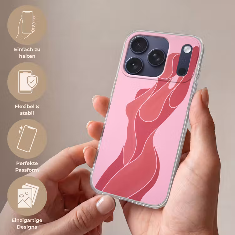 Vrouw - Lichaam - Abstract - Roze Telefoonhoesje iPhone 17 Pro klein -sfeer3_DE