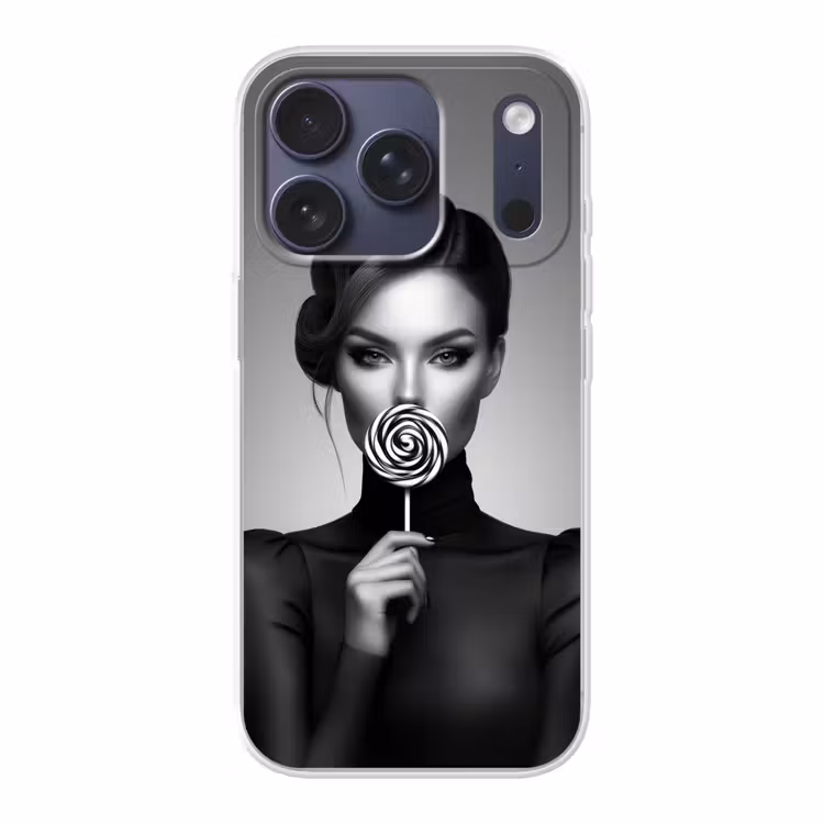 Vrouw - Lolly - Zwart Telefoonhoesje iPhone 17 Pro klein -3d