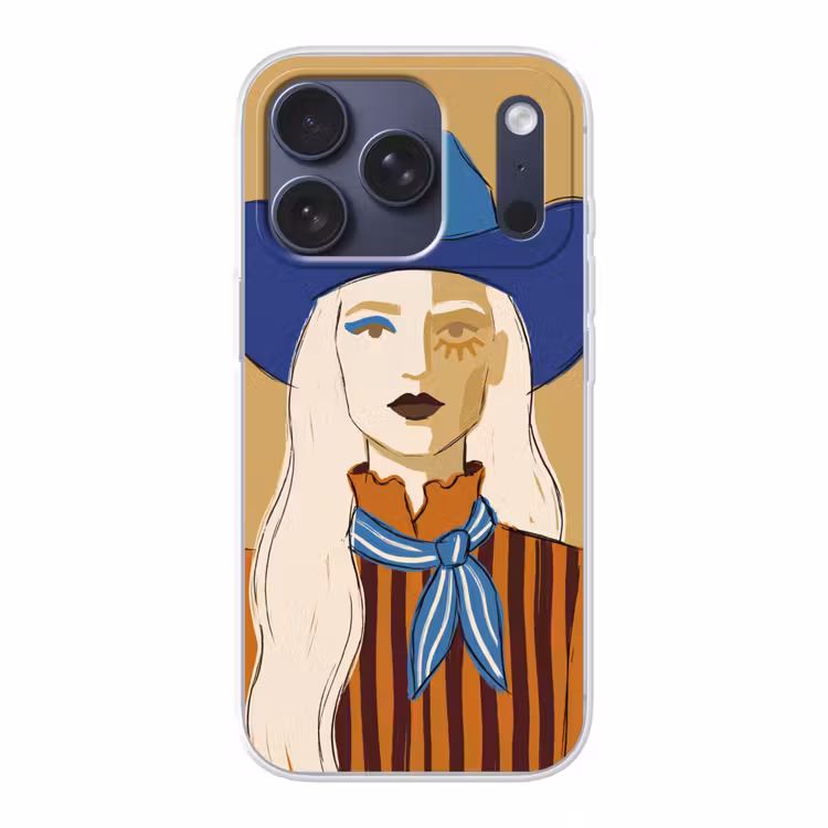 Vrouw - Portret - Abstract - Kleurrijk - Modern Telefoonhoesje iPhone 17 Pro klein -3d