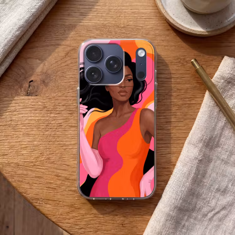 Vrouw - Portret - Kleurrijk - Modern - Kunst Telefoonhoesje iPhone 17 Pro klein -sfeer1