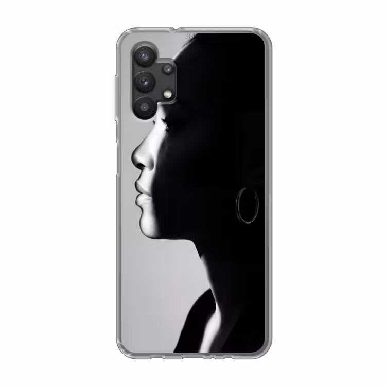 Vrouw - Profiel - Mensen - Zwart-wit Telefoonhoesje Samsung Galaxy A32 5G klein -3d