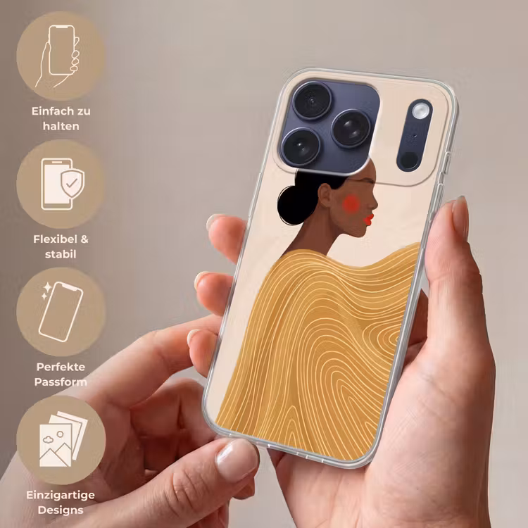 Vrouw - Profiel - Modern - Abstract - Kunst Telefoonhoesje iPhone 17 Pro klein -sfeer3_DE