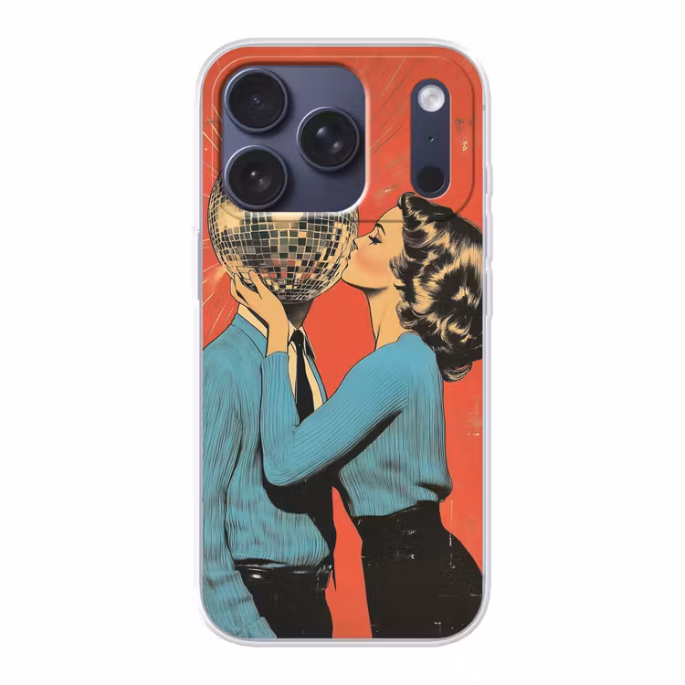 Vrouw - Retro - Discobal - Kus Telefoonhoesje iPhone 17 Pro klein -3d