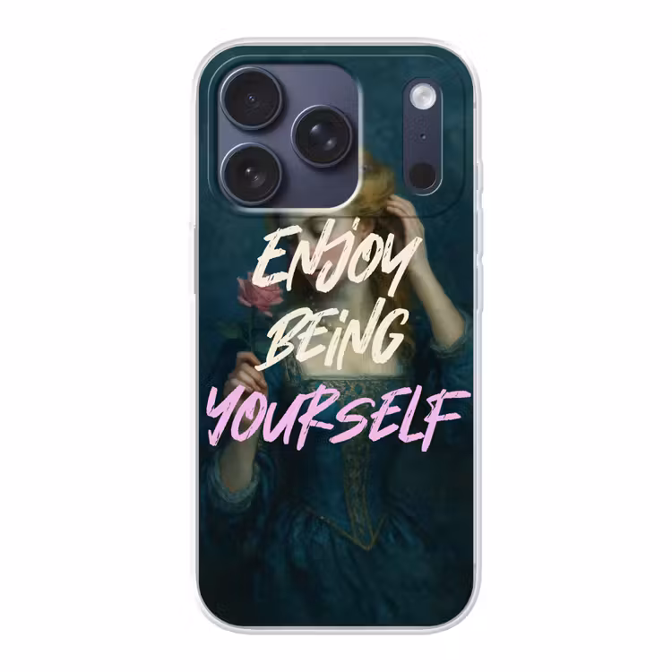 Vrouw - Roos - Quote Telefoonhoesje iPhone 17 Pro klein -3d