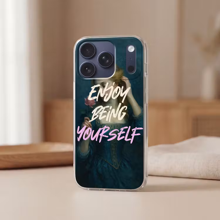 Vrouw - Roos - Quote Telefoonhoesje iPhone 17 Pro klein -sfeer2