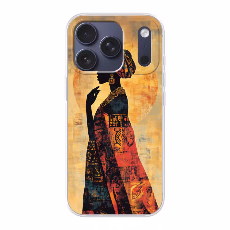 Vrouw - Silhouet - Patronen - Sierlijk Telefoonhoesje iPhone 17 Pro klein -3d