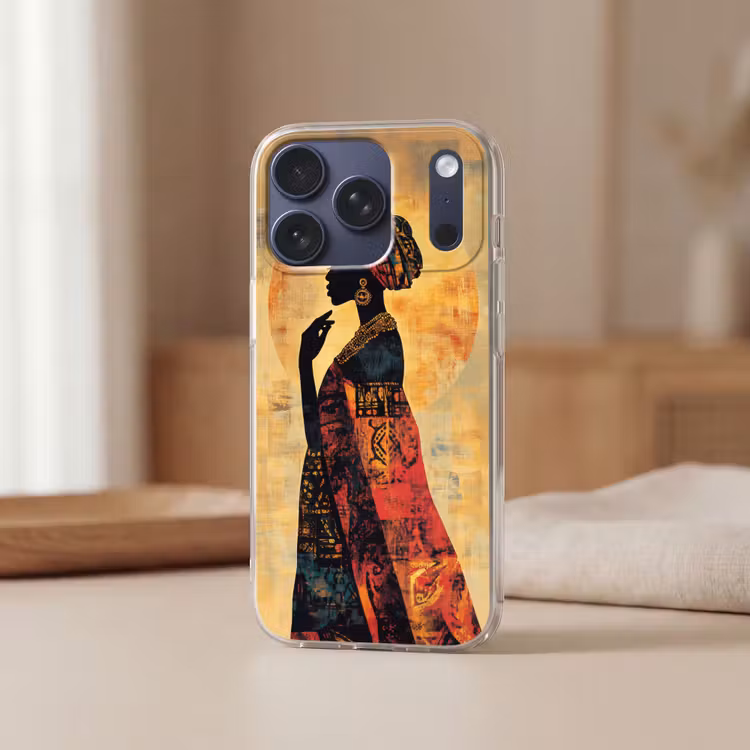 Vrouw - Silhouet - Patronen - Sierlijk Telefoonhoesje iPhone 17 Pro klein -sfeer2