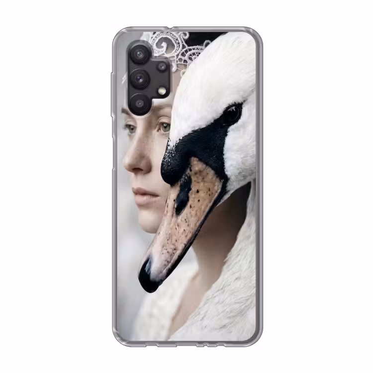 Vrouw - Zwaan - Wit Telefoonhoesje Samsung Galaxy A32 5G klein -3d