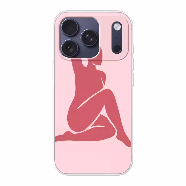 Vrouw - Silhouet - Abstract - Modern - Roze Telefoonhoesje iPhone 17 Pro klein -3d