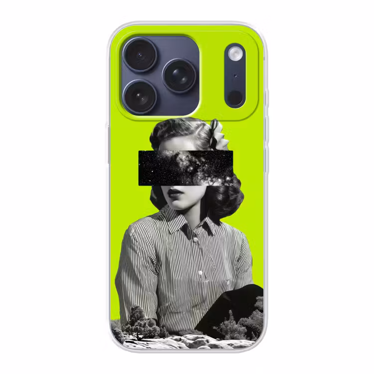 Vrouw - Sterrenhemel - Groen Telefoonhoesje iPhone 17 Pro klein -3d