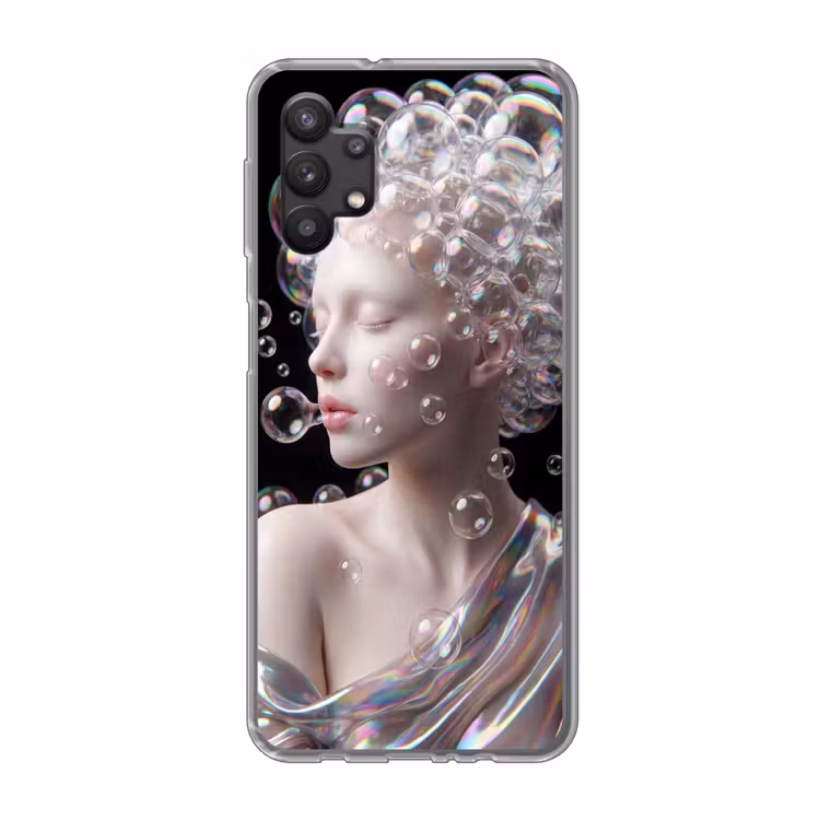 Vrouw - Bellen - Abstract - Kleurrijk Telefoonhoesje Samsung Galaxy A32 5G klein -3d