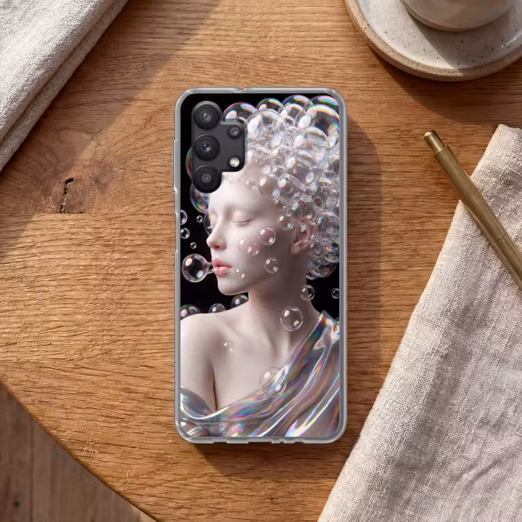 Vrouw - Bellen - Abstract - Kleurrijk Telefoonhoesje Samsung Galaxy A32 5G klein -sfeer1