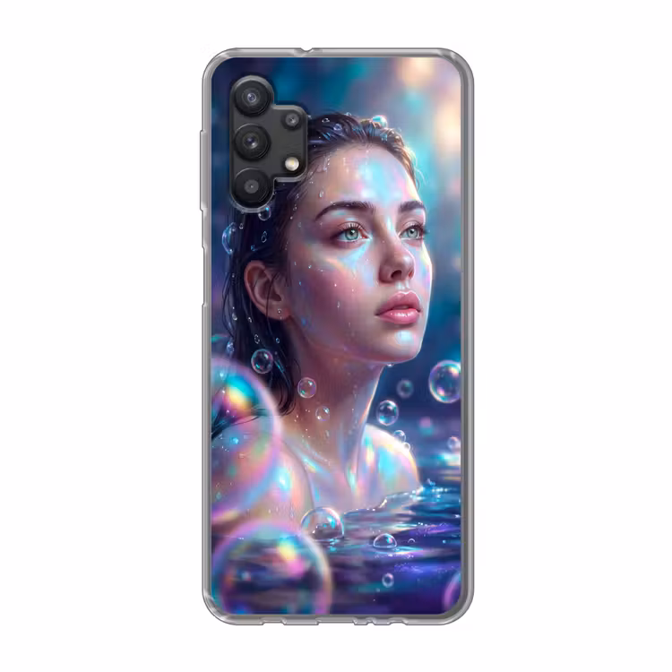 Vrouw - Water - Portret - Kleurrijk - Modern Telefoonhoesje Samsung Galaxy A32 5G klein -3d