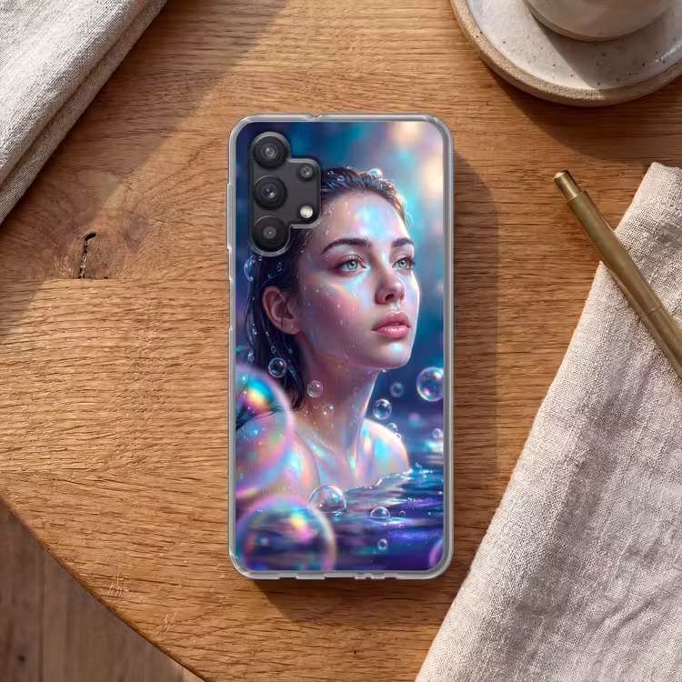 Vrouw - Water - Portret - Kleurrijk - Modern Telefoonhoesje Samsung Galaxy A32 5G klein -sfeer1