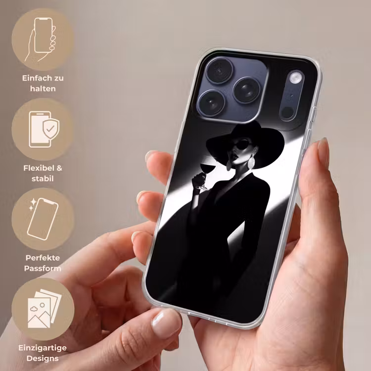 Vrouw - Wijn - Chic Telefoonhoesje iPhone 17 Pro klein -sfeer3_DE
