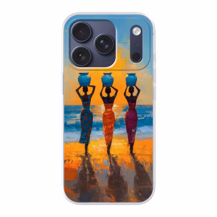 Vrouwen - Strand - Zondsondergang Telefoonhoesje iPhone 17 Pro klein -3d