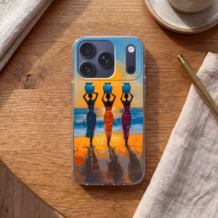 Vrouwen - Strand - Zondsondergang Telefoonhoesje iPhone 17 Pro klein -sfeer1