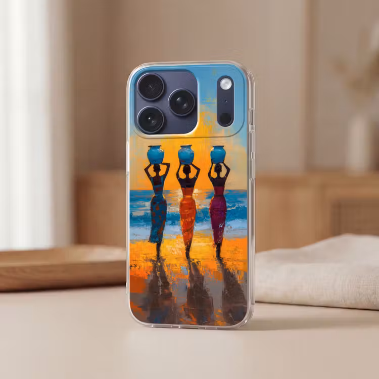 Vrouwen - Strand - Zondsondergang Telefoonhoesje iPhone 17 Pro klein -sfeer2