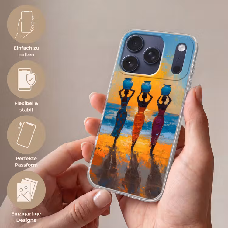 Vrouwen - Strand - Zondsondergang Telefoonhoesje iPhone 17 Pro klein -sfeer3_DE