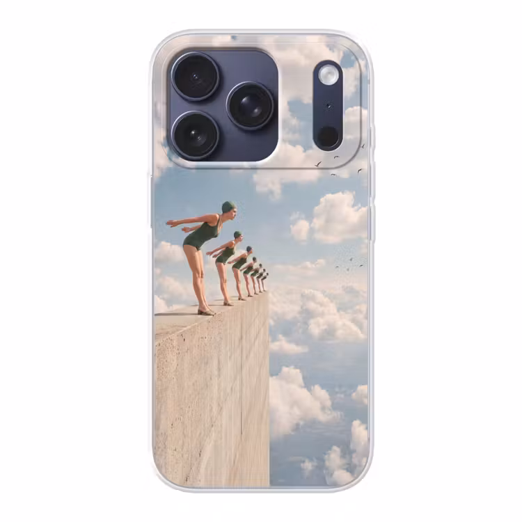 Handyhülle - Frauen – Tauchhaltung – Wolken - Vrouwen - Duikhouding - Wolken Telefoonhoesje iPhone 17 Pro klein