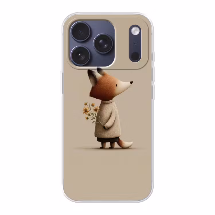 Vos - Gele bloemen - Minimalistisch Telefoonhoesje iPhone 17 Pro klein -3d
