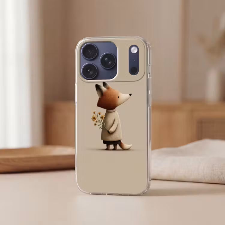 Vos - Gele bloemen - Minimalistisch Telefoonhoesje iPhone 17 Pro klein -sfeer2